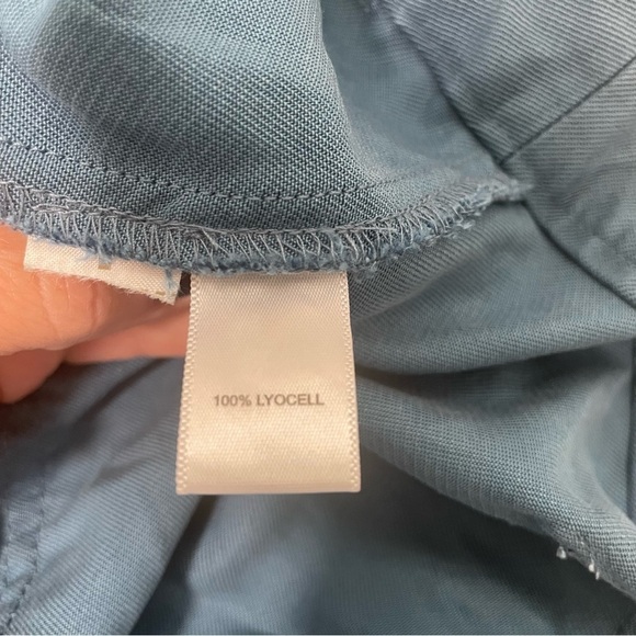 LOFT 100% Lyocell Joggers Teal Blue Color Zipper Ankle Oversized Back Pockets 6 - Picture 14 of 15